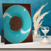 Touch des Meeres: Eine Cyan Bowl of Coffee Fotoplatte (Seite)