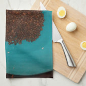 Touch des Meeres: Eine Cyan Bowl of Coffee Handtuch (Viertel Falte)