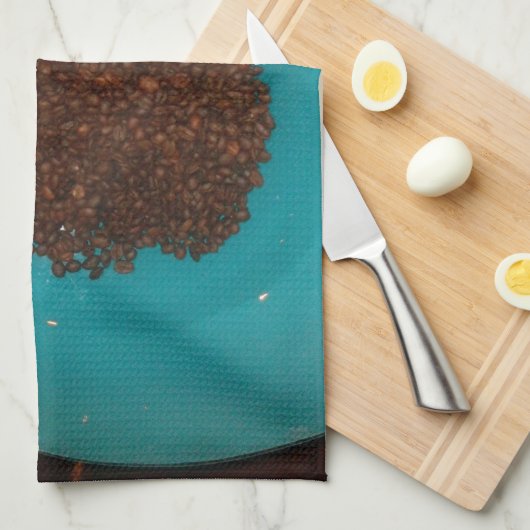 Touch des Meeres: Eine Cyan Bowl of Coffee Handtuch (Viertel Falte)