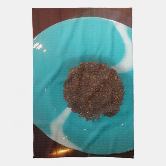 Touch des Meeres: Eine Cyan Bowl of Coffee Handtuch (Vertikal)