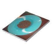 Touch des Meeres: Eine Cyan Bowl of Coffee Notizblock (Rotiert)