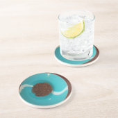 Touch des Meeres: Eine Cyan Bowl of Coffee Untersetzer (Seite)