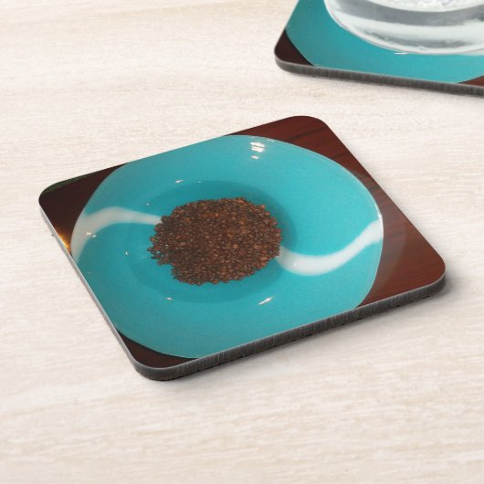 Touch des Meeres: Eine Cyan Bowl of Coffee Untersetzer (Linke Seite)