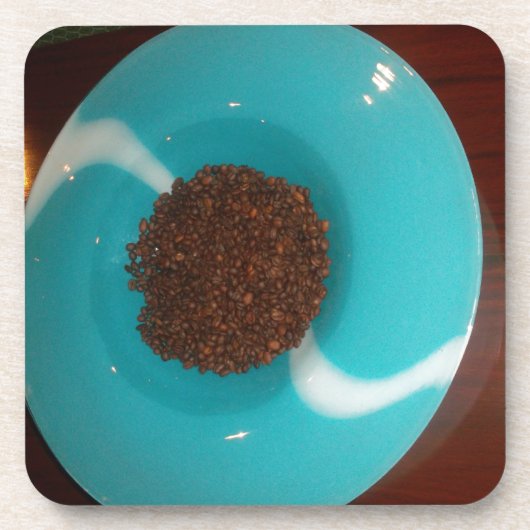 Touch des Meeres: Eine Cyan Bowl of Coffee Untersetzer (Vorderseite)