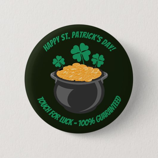 Touch des Saint Patrick's Day für viel Glück Button (Vorderseite)