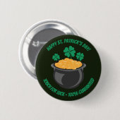 Touch des Saint Patrick's Day für viel Glück Button (Vorne & Hinten)