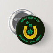 Touch des Saint Patrick's Day für viel Glück Button (Vorne & Hinten)