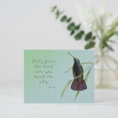 Touch des Sky Hummingbird Postkarte (Stehend Vorderseite)