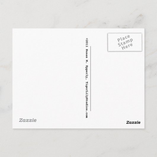 "Touch des Spaßes" Stuhlmassage Comic Postkarte (Rückseite)