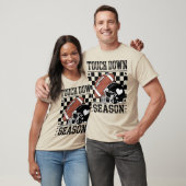 Touch Down Saison Fußball Helm & Ball Checked T-Shirt (Unisex)