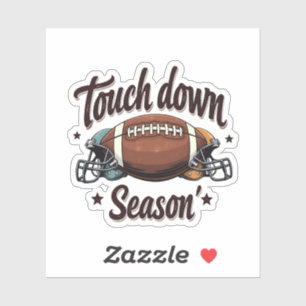 Touch Down Season Fantasy Football Rugby Geschenk Aufkleber