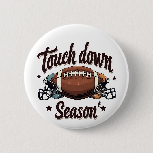Touch Down Season Fantasy Football Rugby Geschenk Button (Vorderseite)