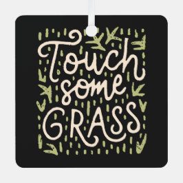 Touch etwas Gras schwarz und grün Ornament Aus Metall