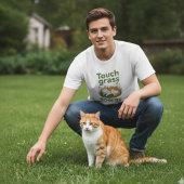 Touch Grass Energy Katze lustiger Meme T-Shirt
