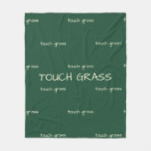 Touch Grass Minimalist Sage Green Fleece Blanket - (Vorderseite)