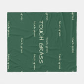 Touch Grass Minimalist Sage Green Fleece Blanket - (Vorderseite (Horizontal))