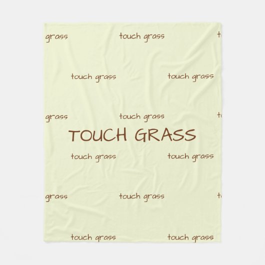 Touch Grass Minimalist Sage Green Fleece Decke - (Vorderseite)