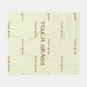 Touch Grass Minimalist Sage Green Fleece Decke - (Vorderseite (Horizontal))