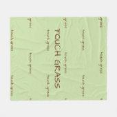 Touch Grass Minimalist Sage Green Fleece Decke - (Vorderseite (Horizontal))