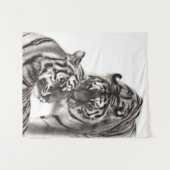 Touch - Handgemalte Tigerarmaturen Wandteppich (Vorderseite (Horizontal))