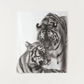 Touch - Handgemalte Tigerarmaturen Wandteppich (Vorderseite)