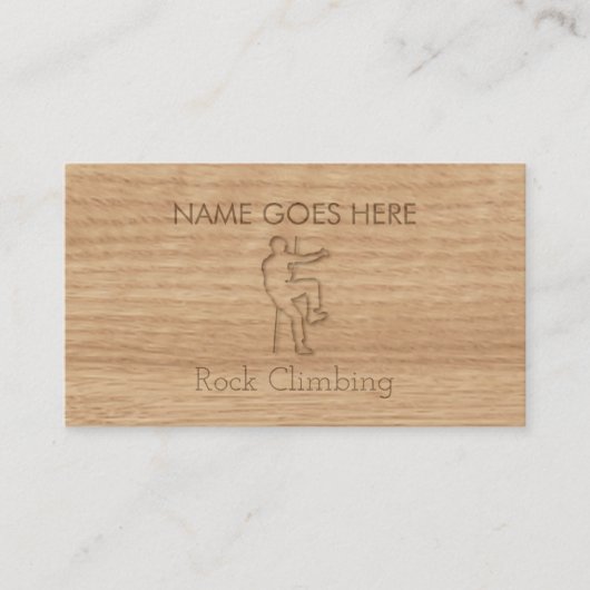 "Touch-hölzerne" Felsen-Kletterngeschäfts-Karten Visitenkarte (Vorderseite)