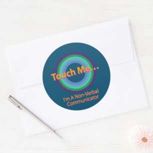 Touch, ich bin ein nicht-verbaler Aquamariner BG Runder Aufkleber
