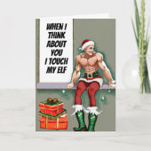 Touch Mein Elf Funny Weihnachtsfeiertag Karte (Vorderseite)