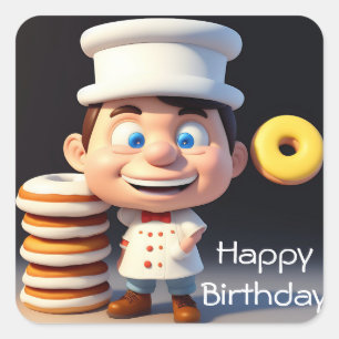 Touch meine Donuts, Geburtstagsaufkleber Quadratischer Aufkleber