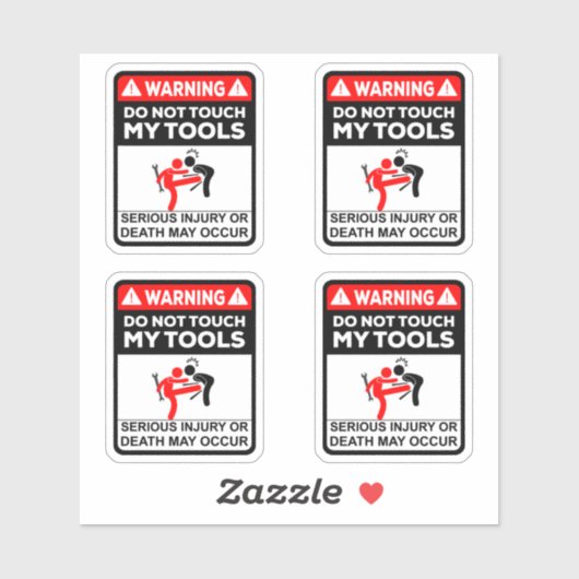 Touch meiner Tools nicht Aufkleber (Blatt)
