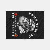 Touch My Beard And Tell Me I'm Pretty Funny Monkey Fleecedecke (Vorderseite (Horizontal))