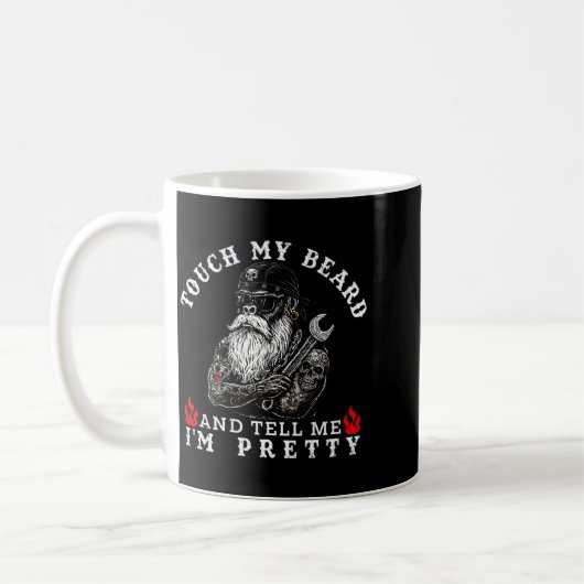 Touch My Beard And Tell Me I'm Pretty Monkey Funny Kaffeetasse (Links)