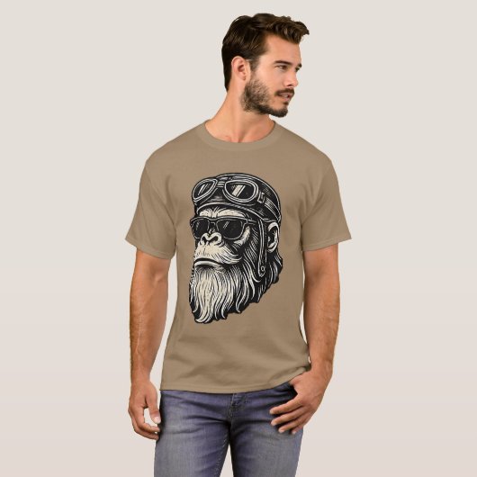 Touch My Beard andell Me Im Pretty Funny Monkey Sa T-Shirt (Vorne ganz)