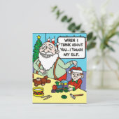 Touch My Elf Feiertagspostkarte (Stehend Vorderseite)