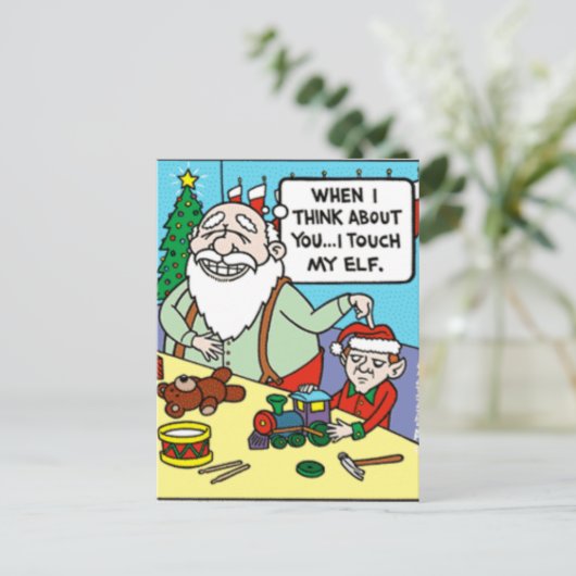 Touch My Elf Feiertagspostkarte (Stehend Vorderseite)