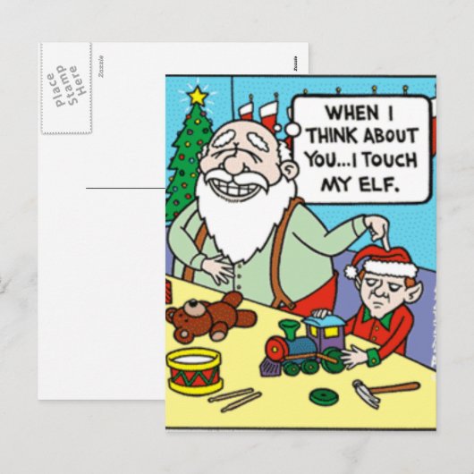 Touch My Elf Feiertagspostkarte (Vorne/Hinten)
