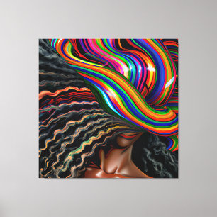 Touch nicht meine Haare schwarze Melanin Afro Quee Leinwanddruck