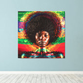 Touch nicht meine Haare schwarze Melanin Afro Quee Leinwanddruck (Insitu (Holzboden))