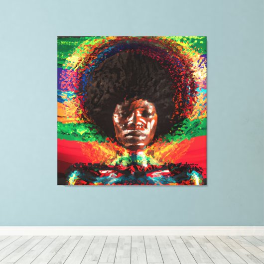 Touch nicht meine Haare schwarze Melanin Afro Quee Leinwanddruck (Insitu (Holzboden))