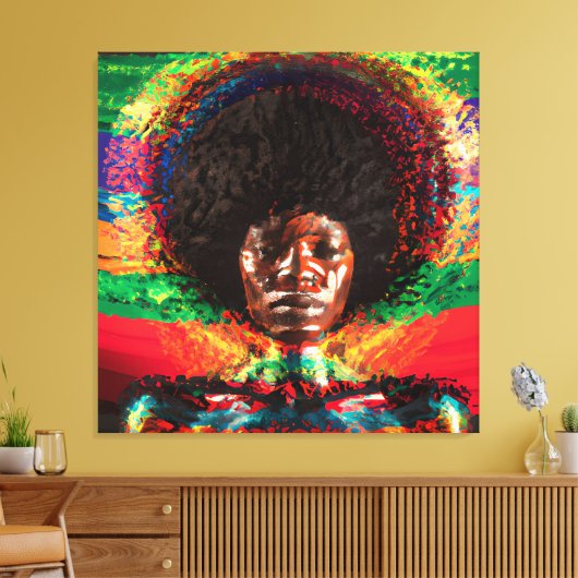 Touch nicht meine Haare schwarze Melanin Afro Quee Leinwanddruck (Insitu (Wohnzimmer))