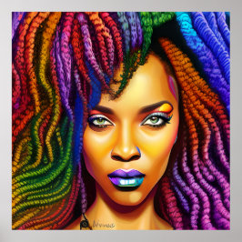 Touch nicht meine Haare schwarze Melanin Afro Quee Poster