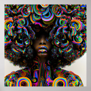 Touch nicht meine Haare schwarze Melanin Afro Quee Poster