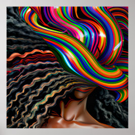 Touch nicht meine Haare schwarze Melanin Afro Quee Poster