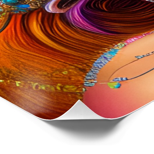 Touch nicht meine Haare schwarze Melanin Afro Quee Poster (Ecke)