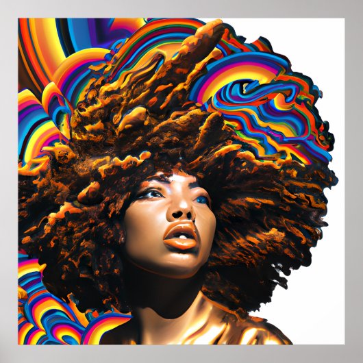 Touch nicht meine Haare schwarze Melanin Afro Quee Poster (Vorne)