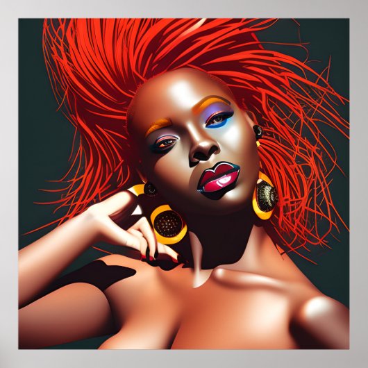 Touch nicht meine Haare schwarze Melanin Afro Quee Poster (Vorne)