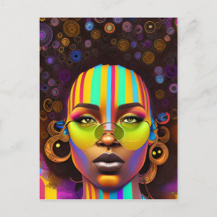 Touch nicht meine Haare schwarze Melanin Afro Quee Postkarte