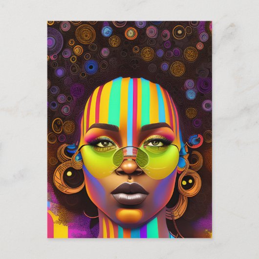 Touch nicht meine Haare schwarze Melanin Afro Quee Postkarte (Vorderseite)