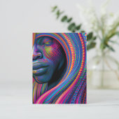 Touch nicht meine Haare schwarze Melanin Afro Quee Postkarte (Stehend Vorderseite)