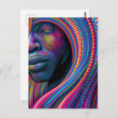 Touch nicht meine Haare schwarze Melanin Afro Quee Postkarte (Vorne/Hinten)